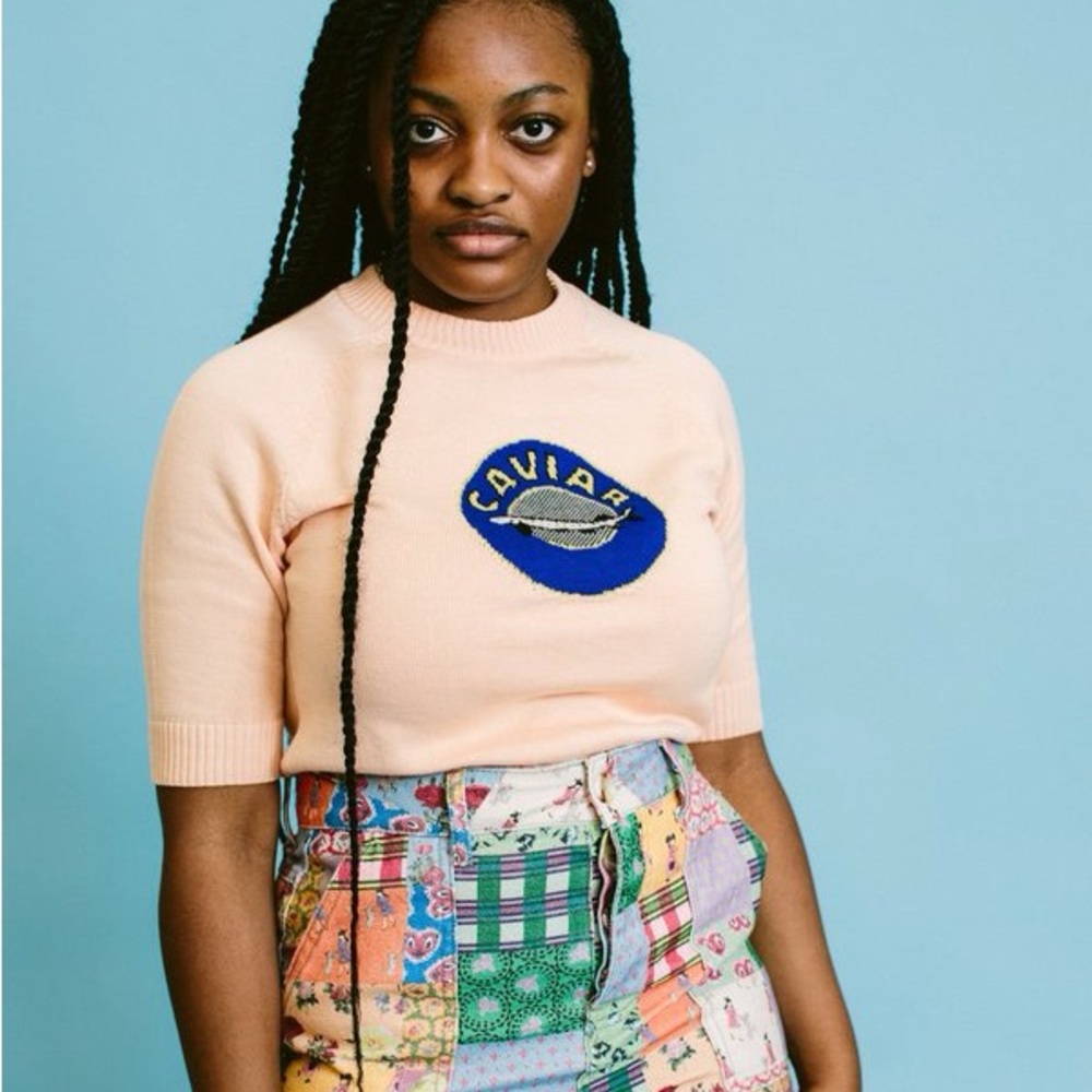- Rachel Antonoff Paul Peach Caviar Sweater Small
